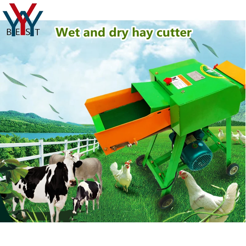 1000kg Hay Cutter Dry Green Forage Grass Branch Wheat Straw Animal Feed Crusher Cutter Cutting Machine for Cow Cattle Sheep Pig