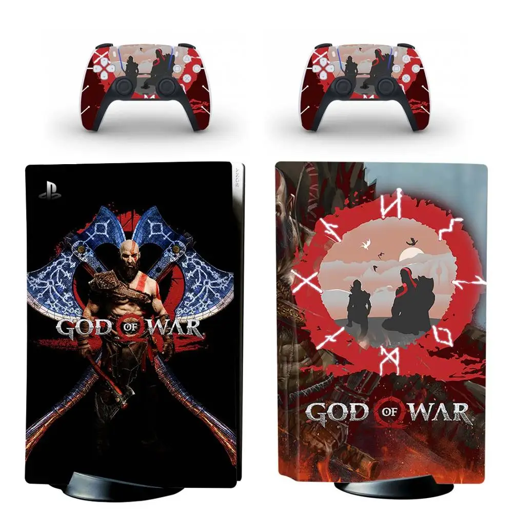 لعبة God of War PS5 إصدار القرص القياسي ملصق جلدي غطاء لاصق لوحدة التحكم PlayStation 5 ووحدة التحكم PS5 ملصق جلدي من الفينيل