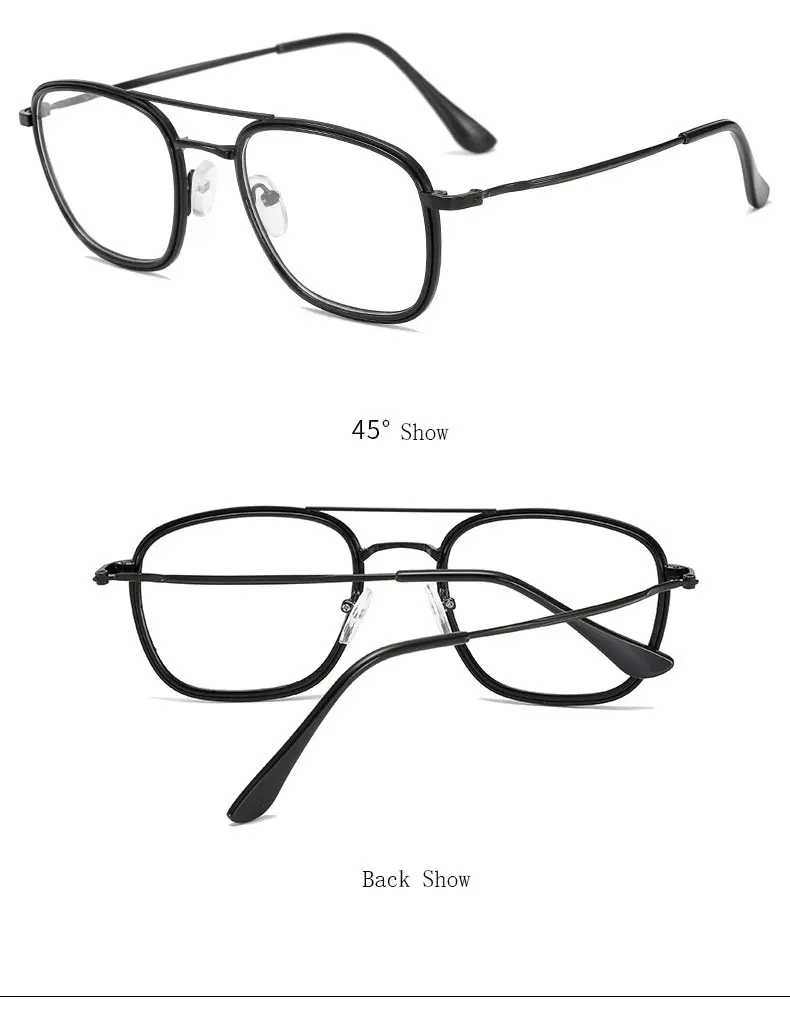 Legierung Gläser Rahmen Unisex Brille Vollrand Brillen Anti Blue Ray Frühling Scharniere Kurzsichtige Brillen Heißer Verkauf – Detail 9
