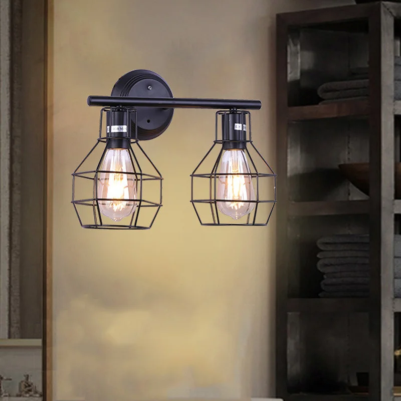 

New New Pattern Iron Retro Wall Lamp American Indoor Dining Room Aisle Corridor Bedroom Modern Led Industrial Wind Wall Lamp