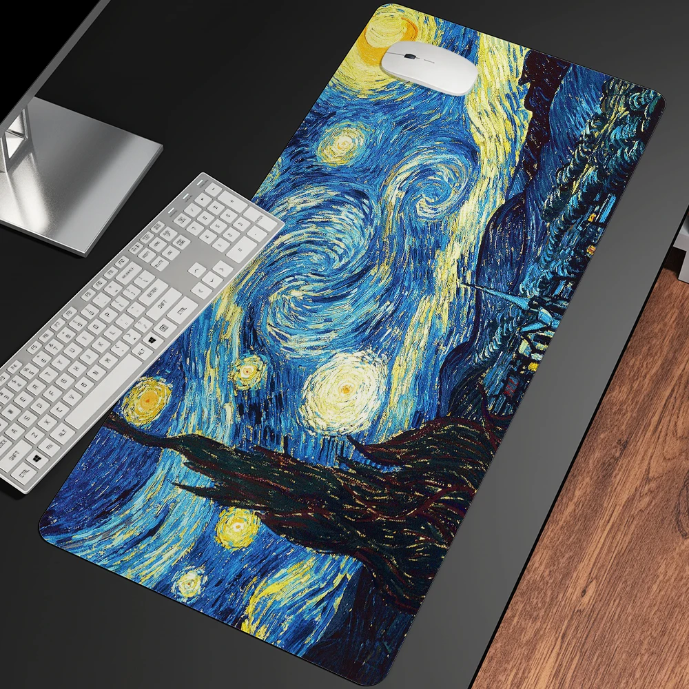 

XXL Van Gogh Mouse Pad 80x30cm Notbook Computer Mousepad Large Arting Game Keyboard Mice Mat Gaming Gamer to Keyboard Laptop Mat