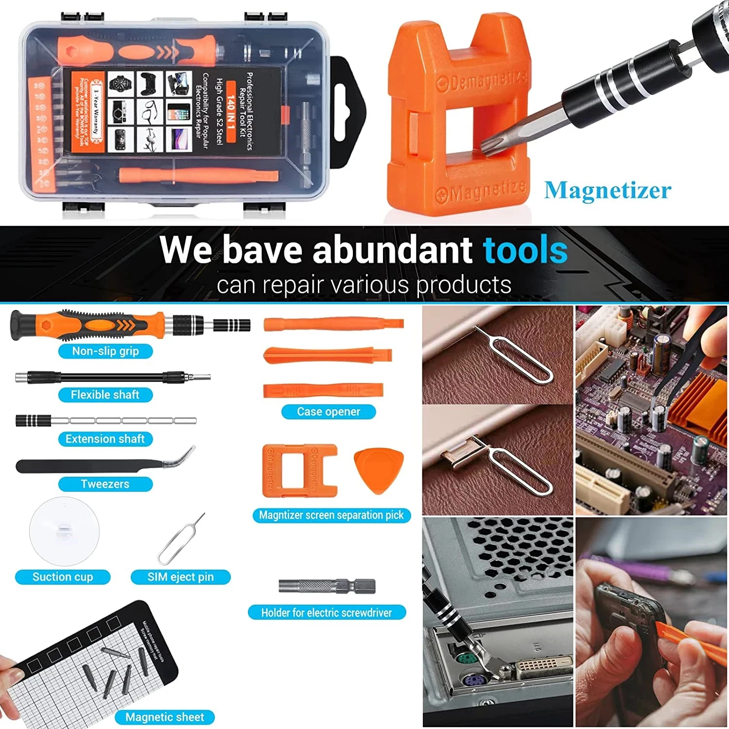 138/140 in1 Screwdriver Set Dismountable,Precision Screwdriver Set Repair Tools,Free gift 18in1 Snowflake Multifunction Wrench