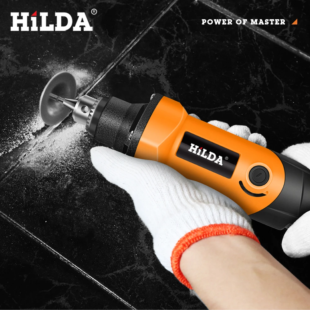 HILDA-Mini taladro eléctrico rotativo, amoladora de velocidad Variable, herramientas de molienda con accesorios de grabado, 220V