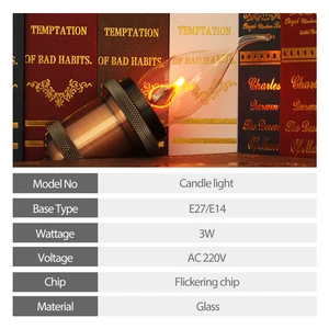 LED لهب شمعة مصباح E27 E14 E14 AC 220V الرجعية خمر الإضاءة 3W LED خيوط الديكور أعلى 6 مبيعات لمداخن المصابيح العتيقة - رقم 5