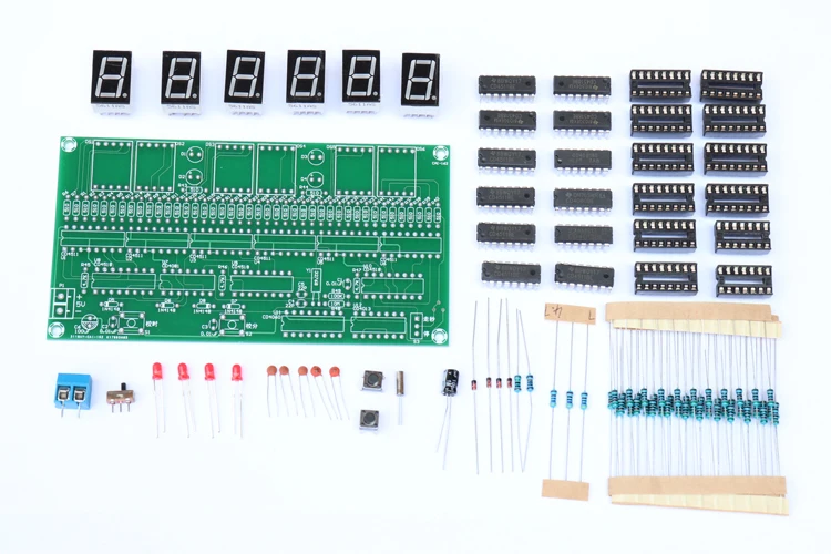 Kit di orologi elettronici fai-da-te kit di produzione di orologi a circuito digitale a 6 bit materiale di formazione per concorso di abilità per adulti