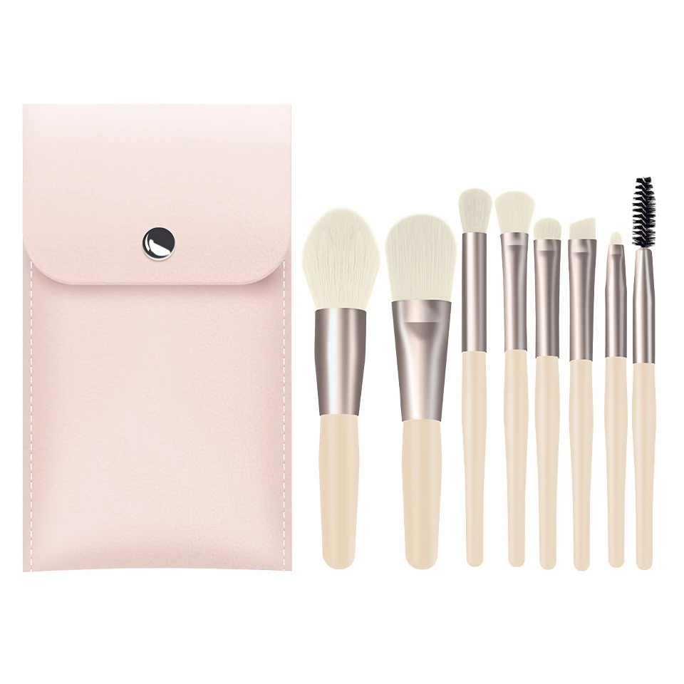 8Pcs Travel Portable Soft Makeup Brushes Set Cosmetic Powder Eye Shadow Foundation Blush Blending Beauty Makeup Brush Tools