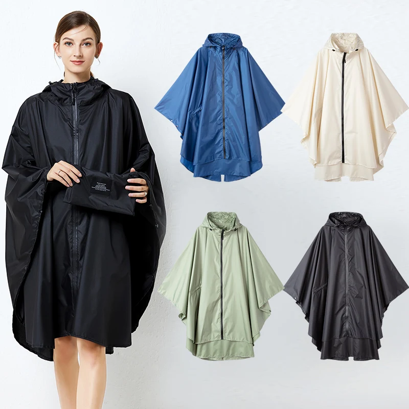 

Japanese Cape raincoat female adult fashion walking long riding poncho male South Korea outdoor waterproof and rainstorm proof