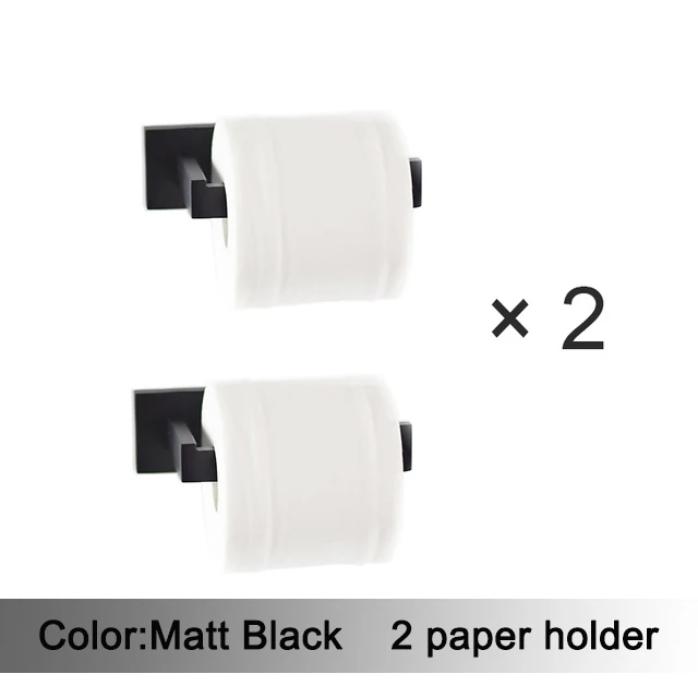 Zwarte Badkamer Hardware Set 304 Roestvrijstalen Handdoekrek Toiletpapierhouder Handdoekhouder Badkameraccessoires