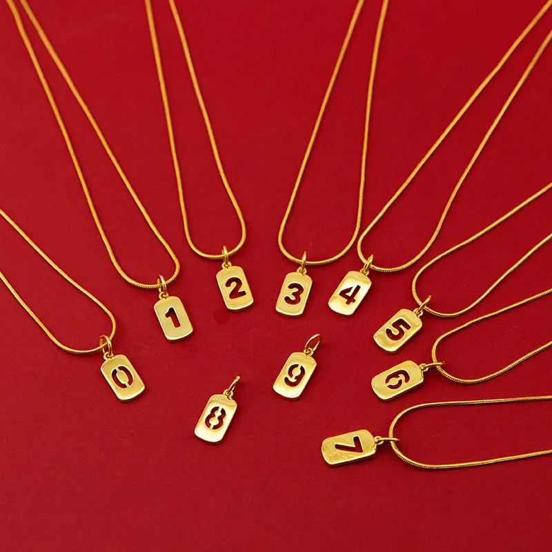 Pure 999 Gold Necklace Pendant for Women Trendy Lucky Number Fine Jewelry Real Solid 24K Gold Welfare Chain Female Party