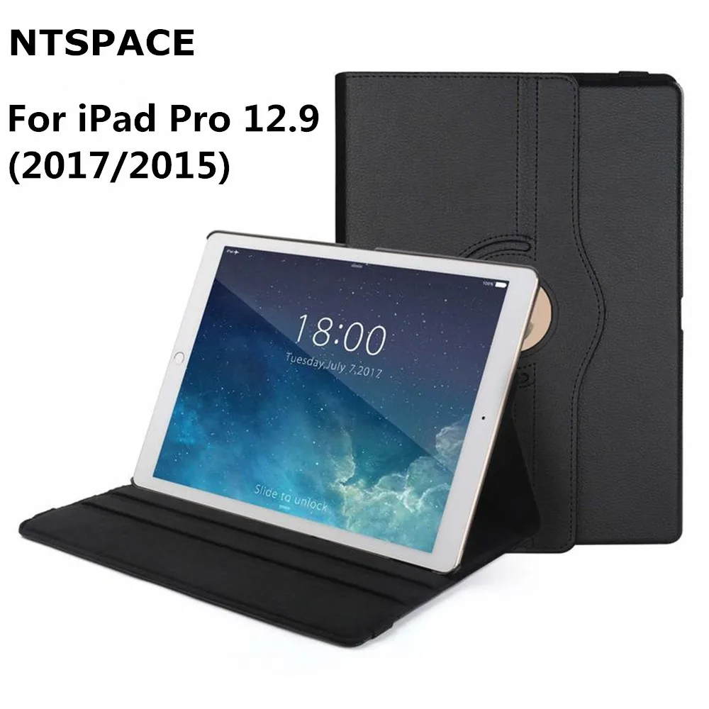 NTSPACE 360 Degrees Rotating PU Leather Flip Case For iPad Pro 12.9 inch 2015 2017 A1584 Smart Auto Sleep Wake Stand Holder