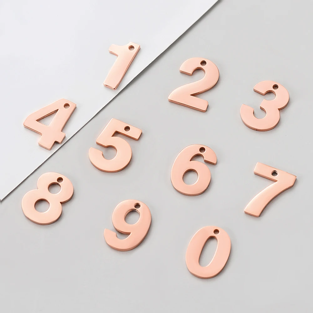 

20pcs/Lot High Quality Real Stainless Steel Mirror Polished Number Charms Pendants For DIY Making Jewelry Accessories