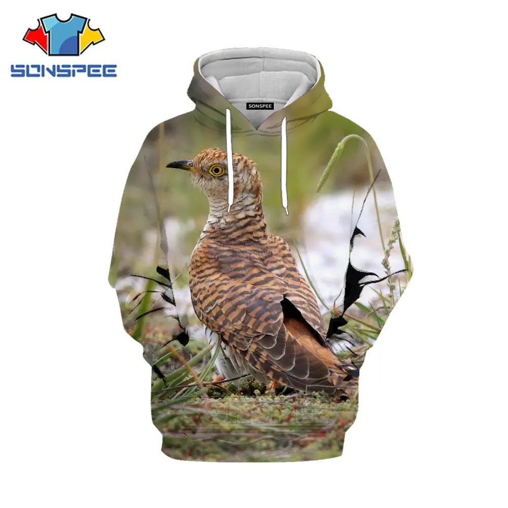 SONSPEE Wild Jungle Animal Hunting Partridge Bird Hoodie 3D Print Harajuku Man Woman Hooded Sweatshirts Autumn Casual Pullover