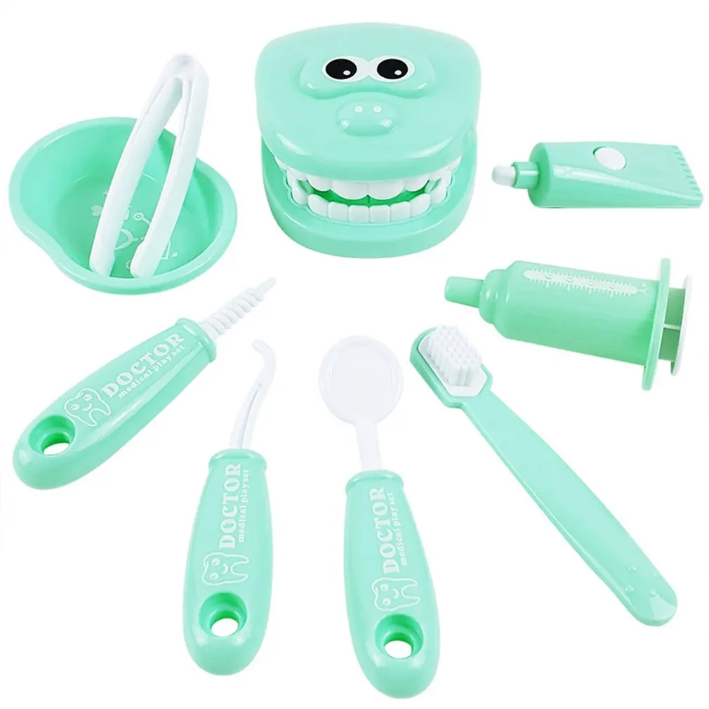 9Pcs Dentist Toy Pretend Dentist Check Tooth Model Set Educational Role-Playing Simulation Children Learning Toy For Kids