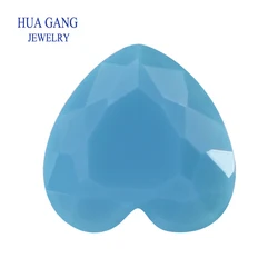 4mm-8mm Blue Nano Turquoise Gemstone Stone Heart Shape Synthetic Nano Gems For Jewelry
