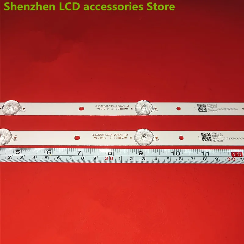 Tira conduzida luz de fundo para PPTV 32V4 32C4 JL.D32061330-296AS-M DLED32BK 2X6 56CM 3V 6LED 100% NOVO