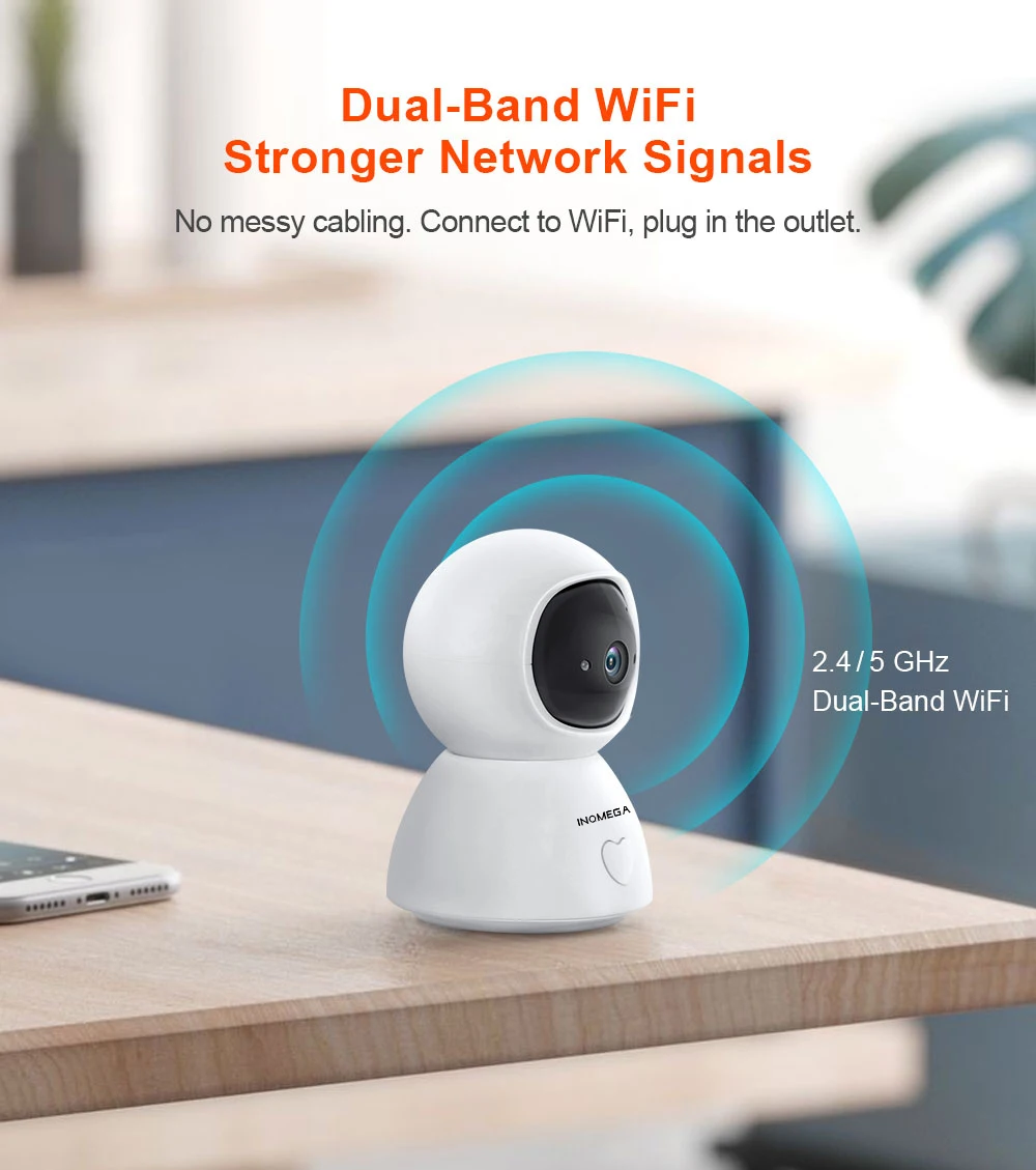 INQMEGA Tuya Smart 5G Wifi Camera Home Security Cameras Wireless ip Cam with Privacy Mode for Child Support Google Home Alexa