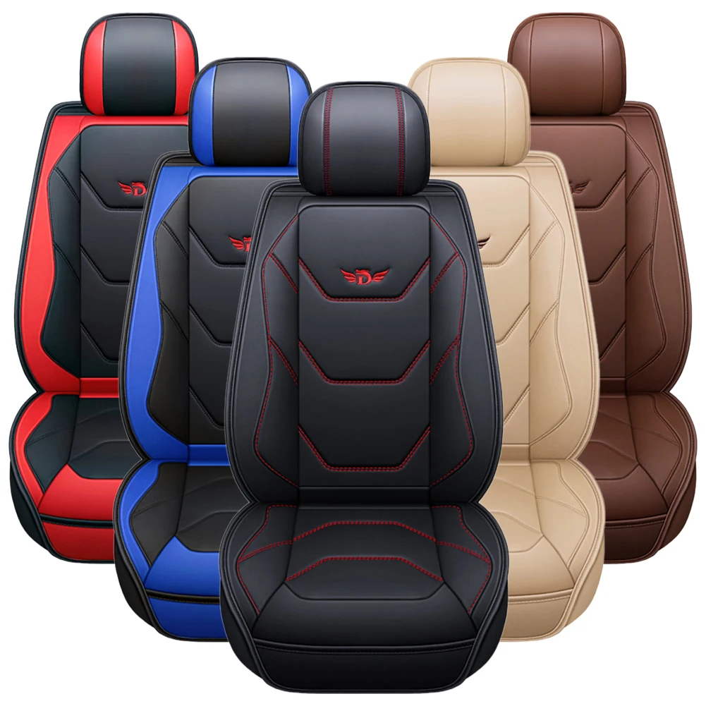 Universal Luxury PU Leather Front Car Seat Cover 5D Cushion Protector Non-Slip Mat Waterproof for Lada for Ford for BMW