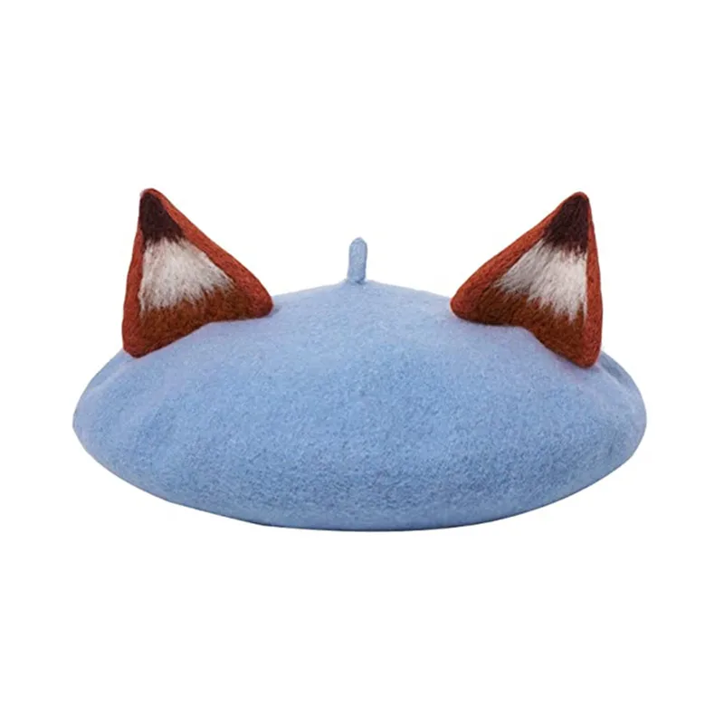 Women Winter Nick Fox Ear Beret Handmade Adult Size Hat  display picture 2