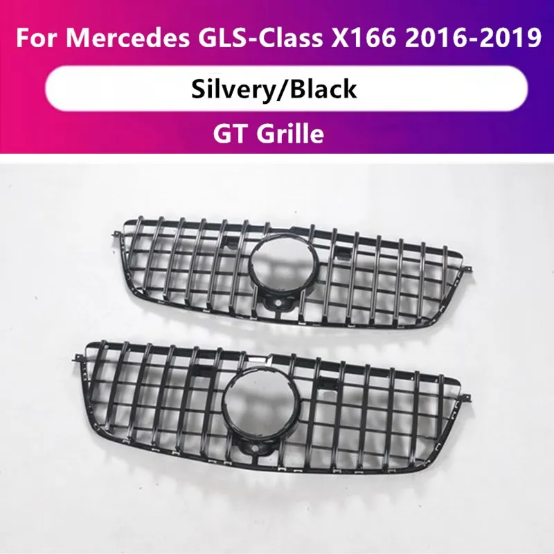 High Quality GT Style Front Grille For Mercedes Benz GLS-Class GLS350 X166 2016 2017 2018 2019 Car Modified Racing Grills