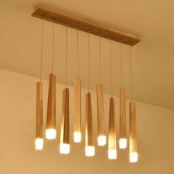Matchstick wood pendant lights vintage small hanging light fixtures for Kitchen Restaurant lighting bedroom hanging led lights