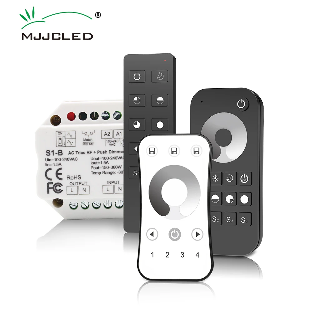 LED Dimmer 220V 110V 230V AC triyak ayarlı kısıcı 2.4G kablosuz RF uzaktan kumanda akıllı Wifi S1-B basmalı düğme LED lamba için Dimmer 220v