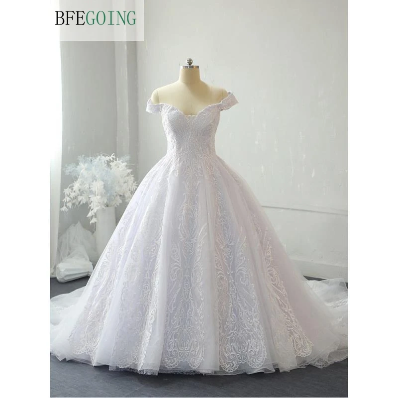 Robe de mariée en dentelle Organza blanche luxueuse, longueur au sol, avec des Appliques, sur mesure