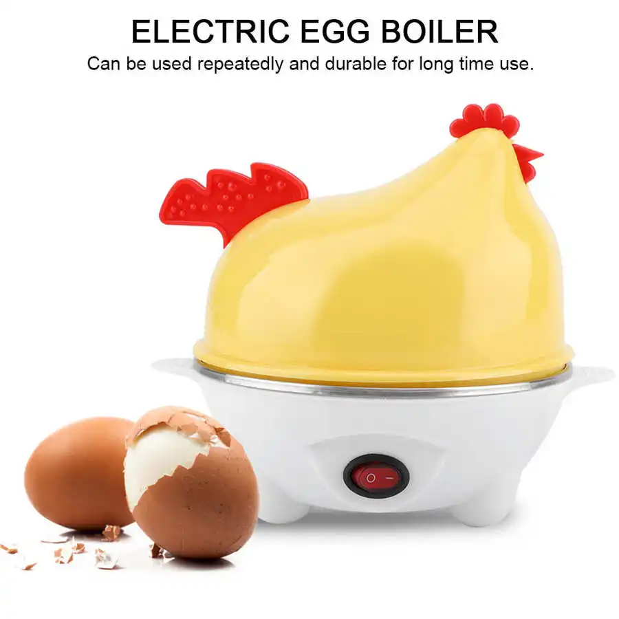 7 Eggs  Electric Egg Boiler Chicken Shape Eggs Cooker Multifunctional Corn Steamed Heating Milk Kitchen Breakfast Utensil