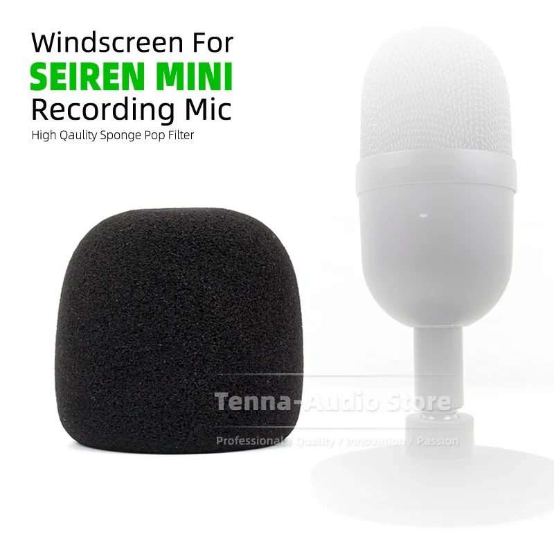 Pára-brisas de microfone preto Tela de espuma Dustproof Windproof para Razer Seiren Filtro Pop Escudo de esponja Mic Windshield Cover