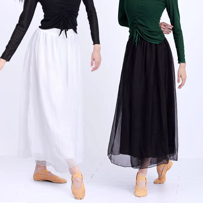 Fitness Yoga Pants Woman Loose Yoga Pants Wide Leg Pants Flowy Chiffon Palazzo Pants Dance Yoga Pants Elastic Pants Black