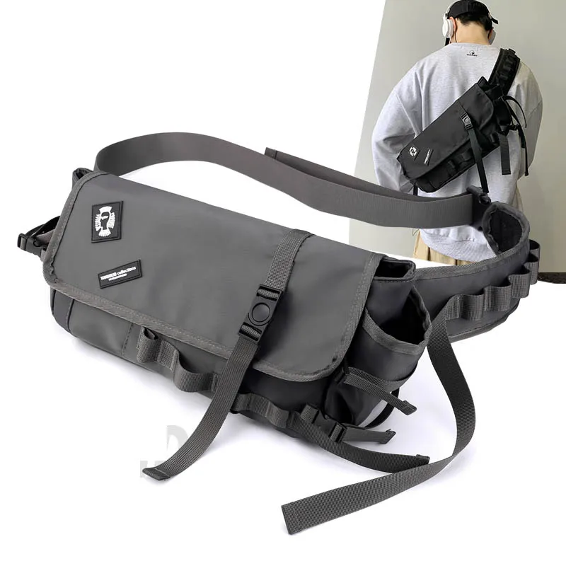 

Large Capacity Chest Bag Men Crossbody Pouch Multi-Function Messenger Bags Nylon Waterproof Short Travel Bag Outdoor Phone Pouch