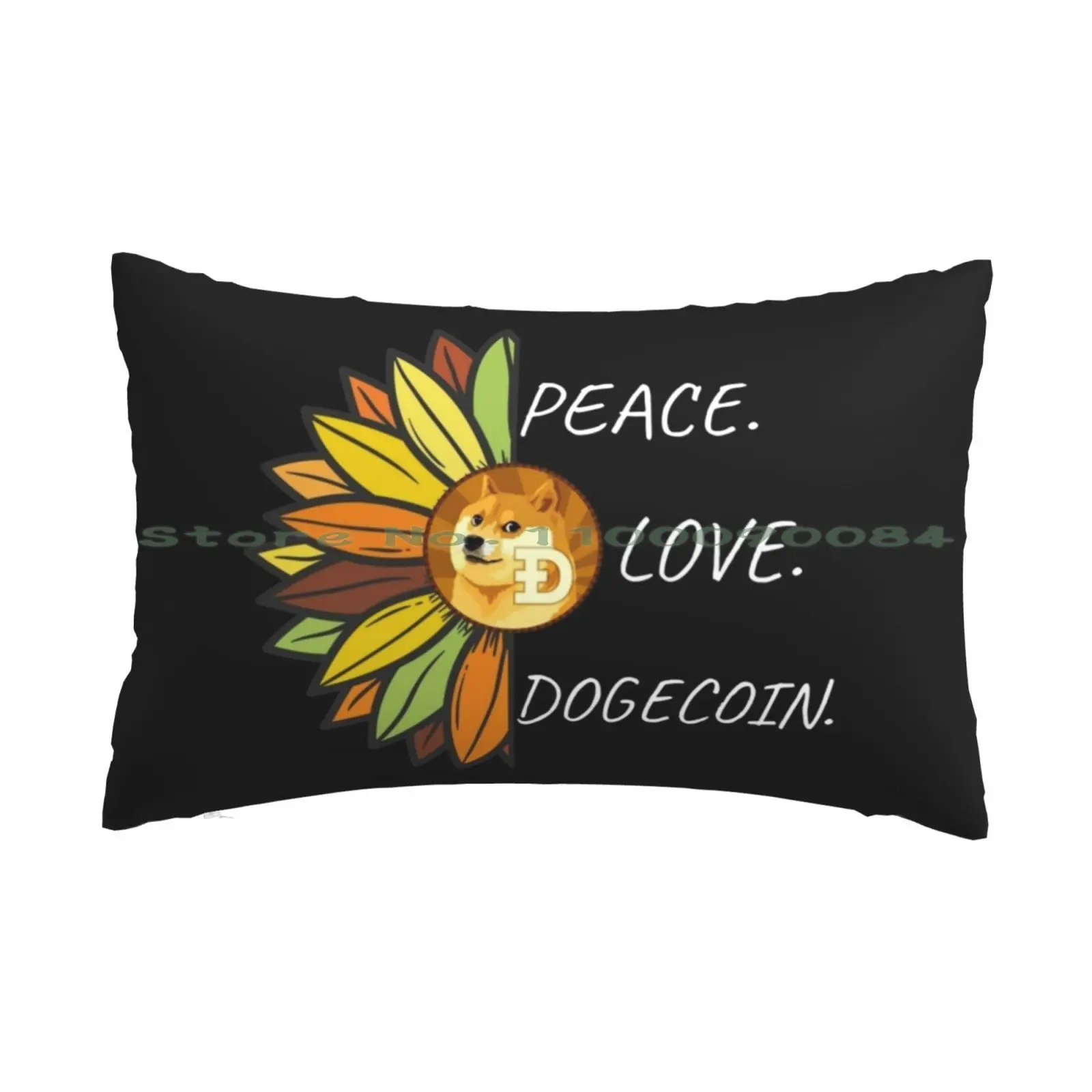 Peace. Love. Dogecoin. Pillow Case 20x30 50*75 Sofa Bedroom Vald Horizontal Vertical Heuss Lenfoiré Koba La D Zola Jul Ninho