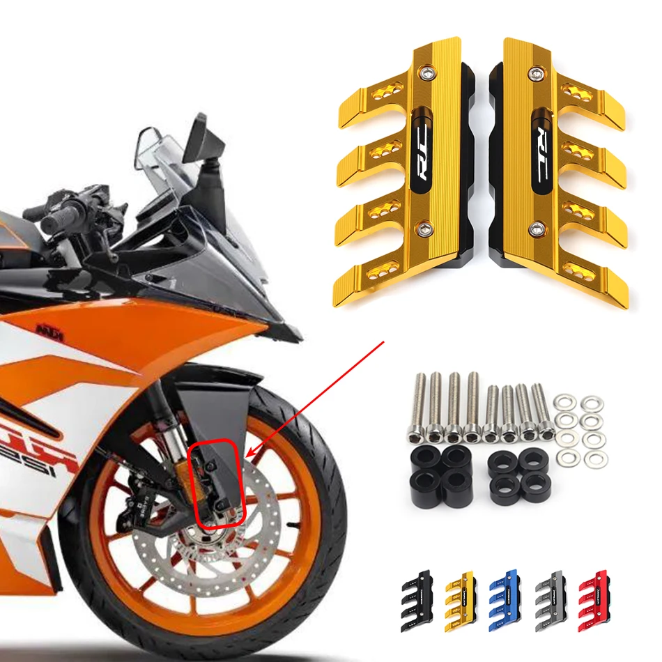 For KTM RC RC125 RC200 RC390 125 200 390 Motorcycle CNC Accessories Mudguard Side Protection Block Front Fender Anti-Fall Slider