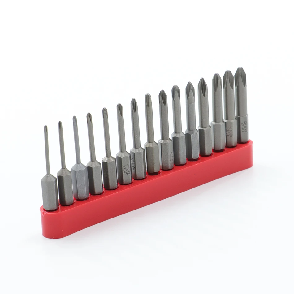 15Pcs Set 50mm 1/4 punte esagonali a croce con codolo esagonale cacciavite elettrico utensili a mano cacciavite magnetico punta da trapano S2