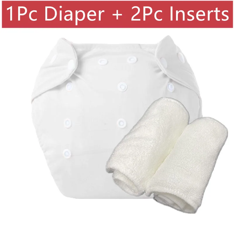 Pañal de tela lavable ajustable para bebé, insertos de 3 capas, a presión, impermeable, 1 ud., 2 uds.