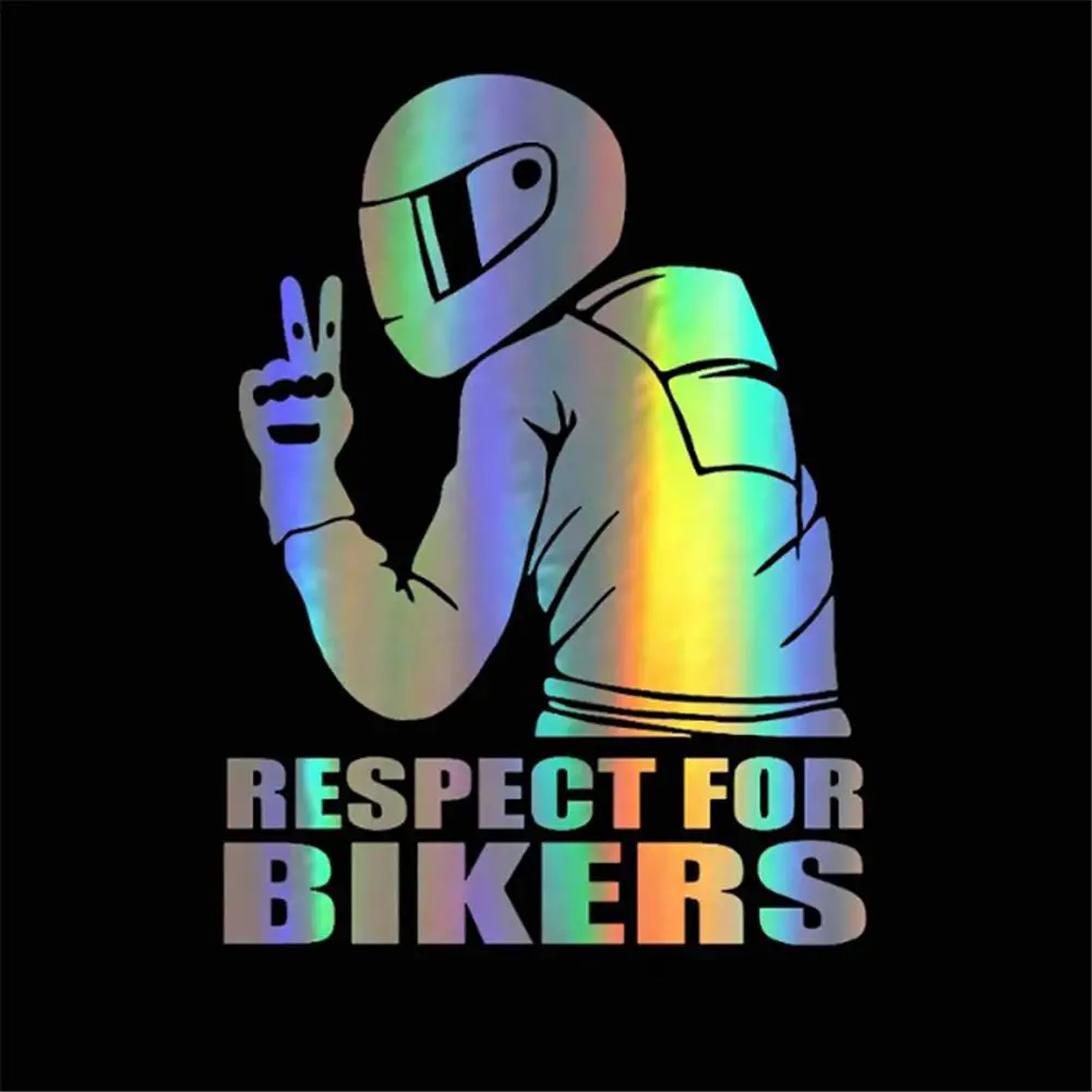 15x11CM Funny Car Stickers Respect Biker Sticker For Bikers Sticker On Car Motorcycle Vinyl 3D Stickers And Decals