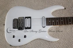 custom-made 6 string electric guitar,ultra-thin pgm white guitar,dual-track pickup,tremolo bridge