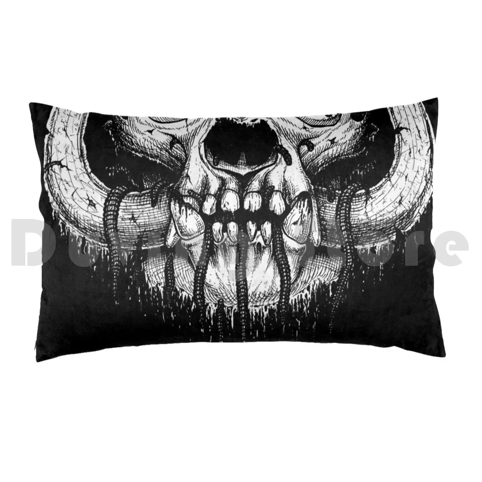 Pillow Case Metalhead 273 Metalhead Metalheads Badass Skull Bad Ass Skull Heavy Metal Skull Metal