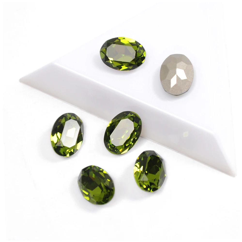 CTPA3bI Glass Olivine Color Crystal With Gold /Silver Claw Crafts Sew On Rhinestones DIY Wedding Dress Shoes Bags Decoration