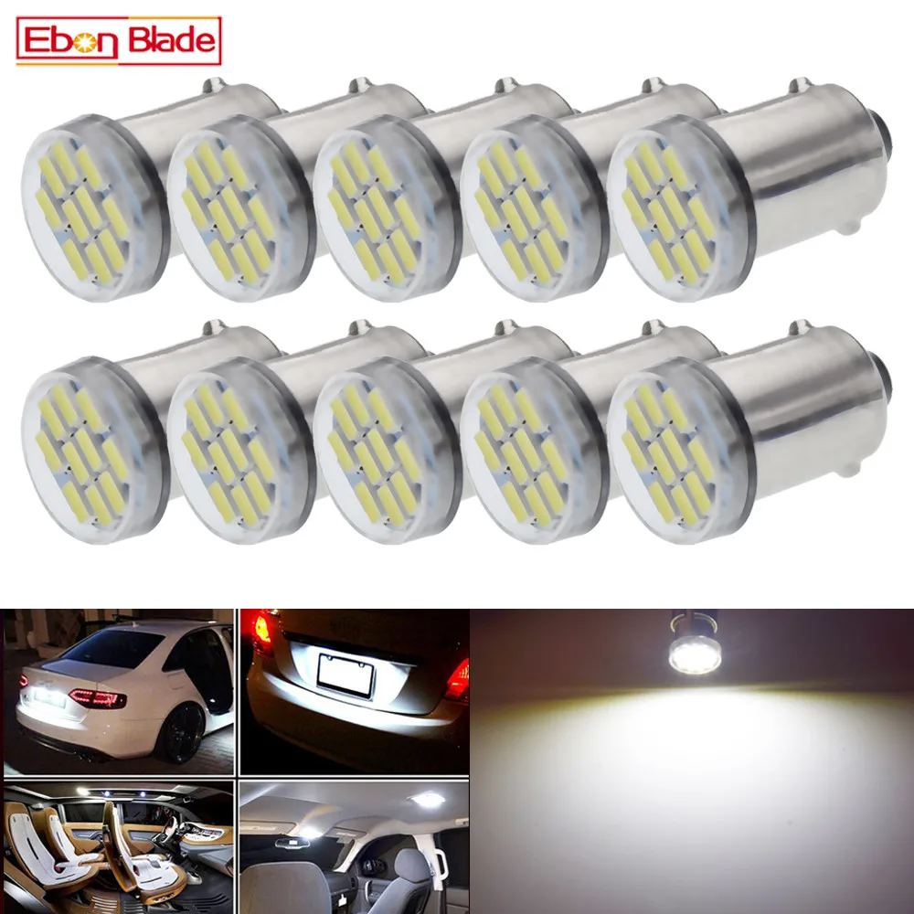 10x Car Auto BA9S Led T4W Wedge 10SMD 3014 Led Interior Lamp Bulb T2W T3W H5W Parking DRL License Plate Light 12913 12910 12929