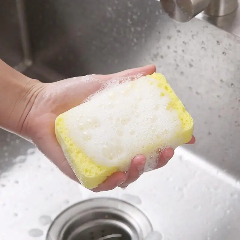 Cellulose Kitchen Dishwashing Sponge Wood Pulp Cleaning Scrub Sponge Pot Pan Dish Scouring Pad Kitchen Cleaning Cloth S-XL Size