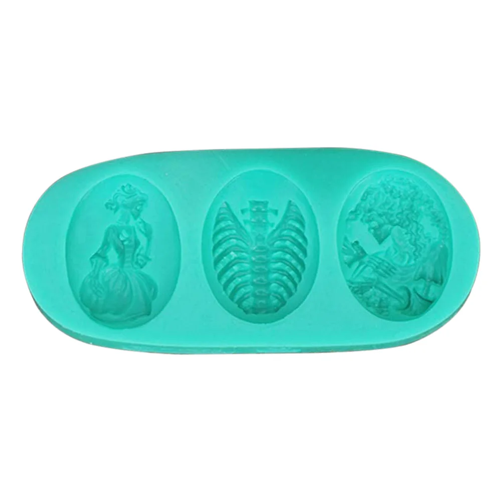 Skull Christening Mould Halloween Fondant Cake Decoration Silicone Molds Cupcake Baking Tools Handmade Soap Mold