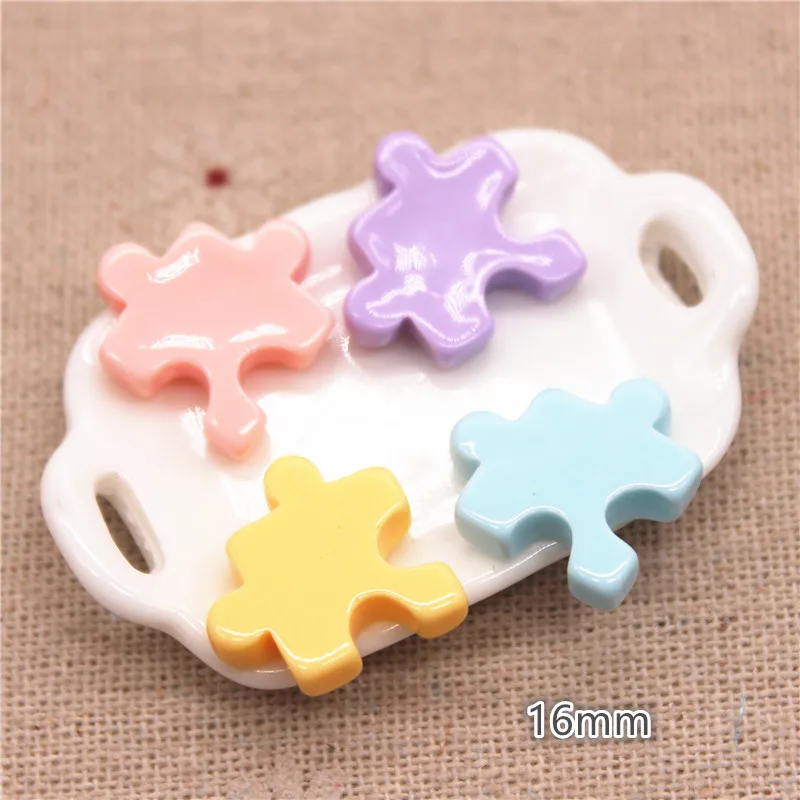 20pcs Mixed Resin Mini Jigsaw Puzzle Flat back Cabochon DIY Craft Scrapbook Jewelry Accessories