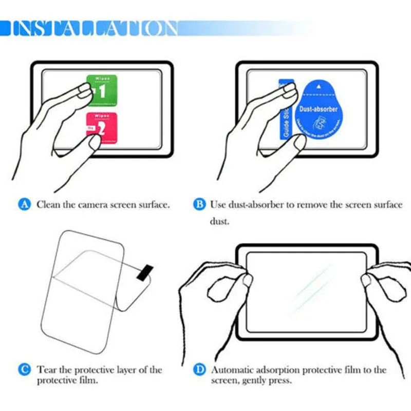 2PCS 9H Tempered Glass Screen Protector Film for Canon Eos 70D 80D 90D