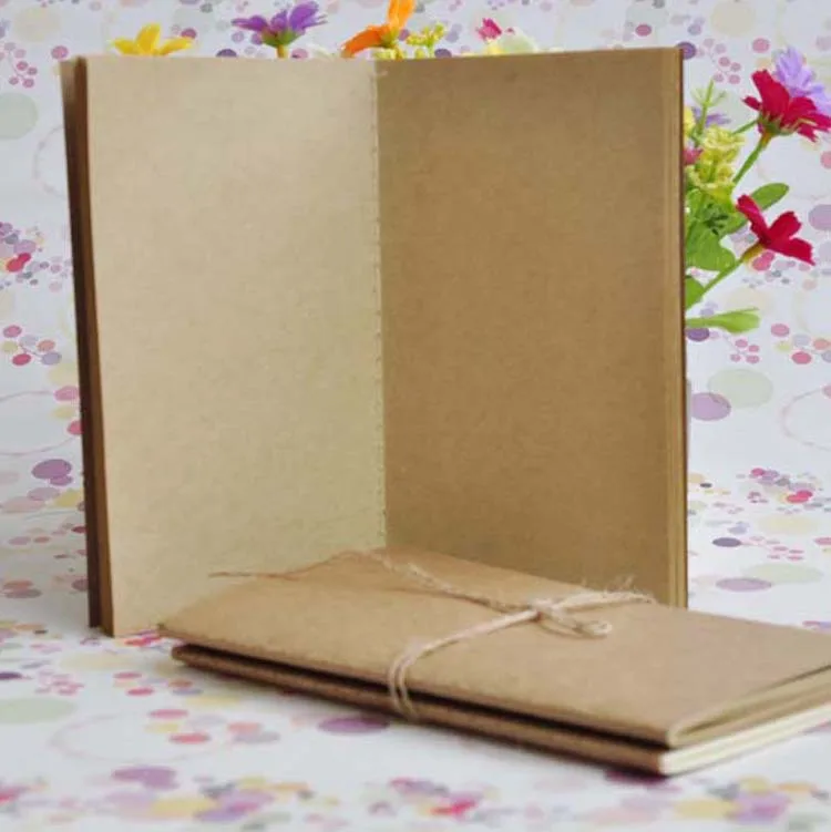 Mini cuaderno portátil de 15,5x8,8 cm, 28 hojas, cubierta Kraft, planificador, Bloc de notas, cuaderno de bocetos en blanco, cuaderno de dibujo y pintura, 5 unidades por juego