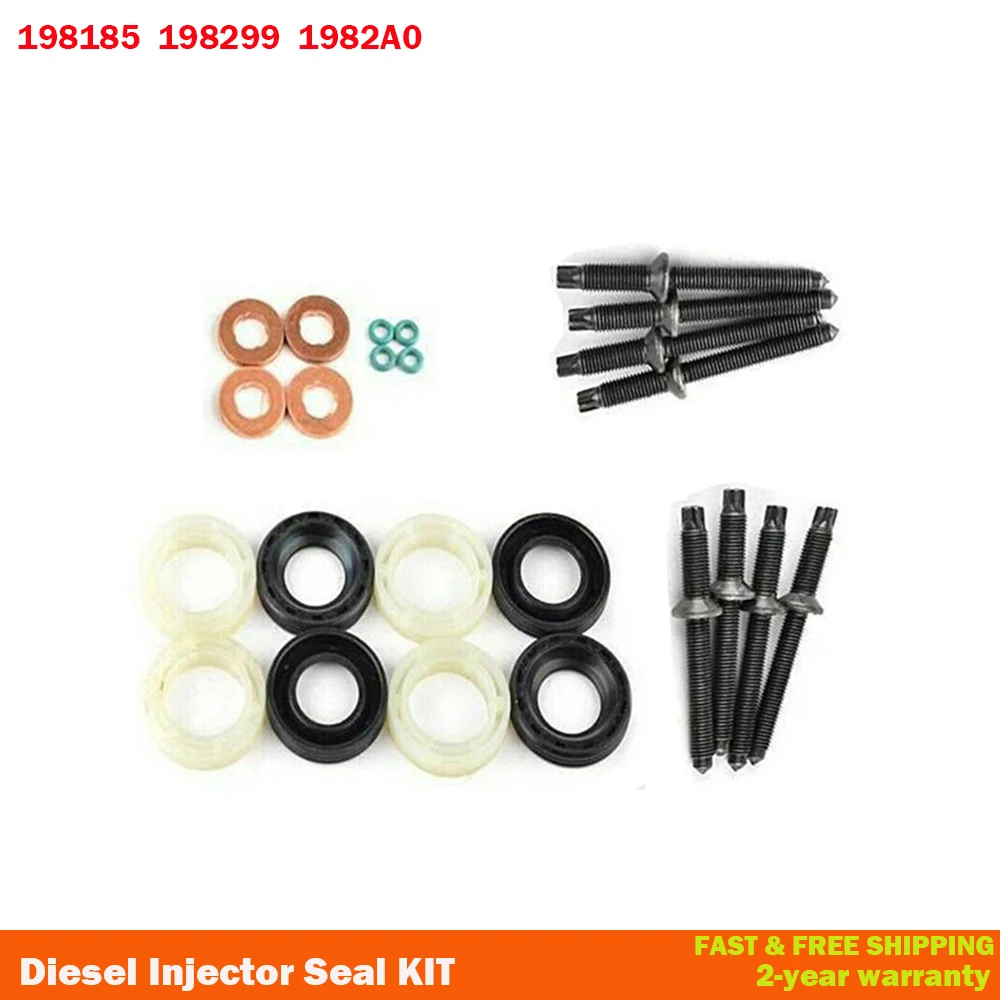 1982A0 Fuel Injector Seal Washer O-Ring Kit For 1.6 HDI Peugeot 207 307 407 Partner Citroen C2 C3 198185 1378433 1314368 198299