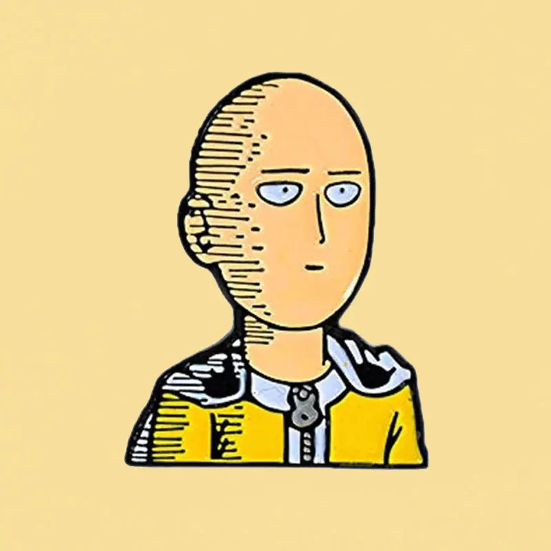 One Punch Man ไซตามะเคลือบ Pins น่ารักอะนิเมะการ์ตูนโลหะเข็มกลัดผู้ชายผู้หญิงแฟชั่นเครื่องประดับของขวัญกระเป๋าเป้สะพายหลังหมวกปลอกคอ badge