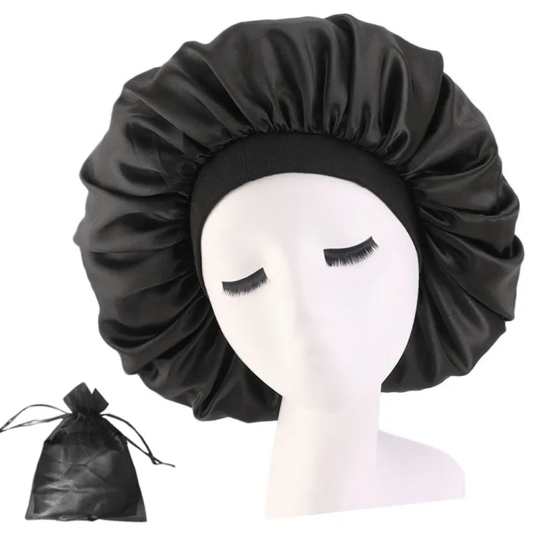 

Wholesale extra super big over sized stretch satin bonet curly hair jumbo bonnet for sleeping cap