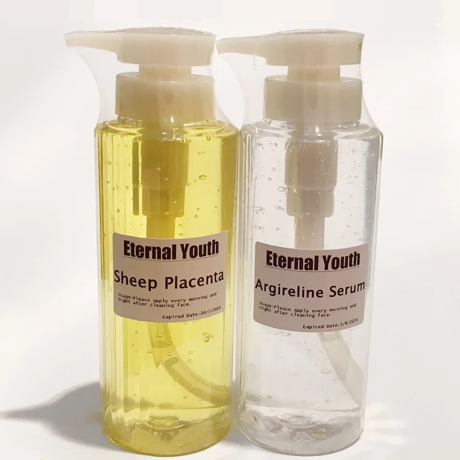 Pack SHEEP PLACENTA SERUM ESSENCE 490ML + Hexapeptide-10  Acetyl Hexapeptide ANTI AGING AGELESS FIRMING WRINKLES 490 ML