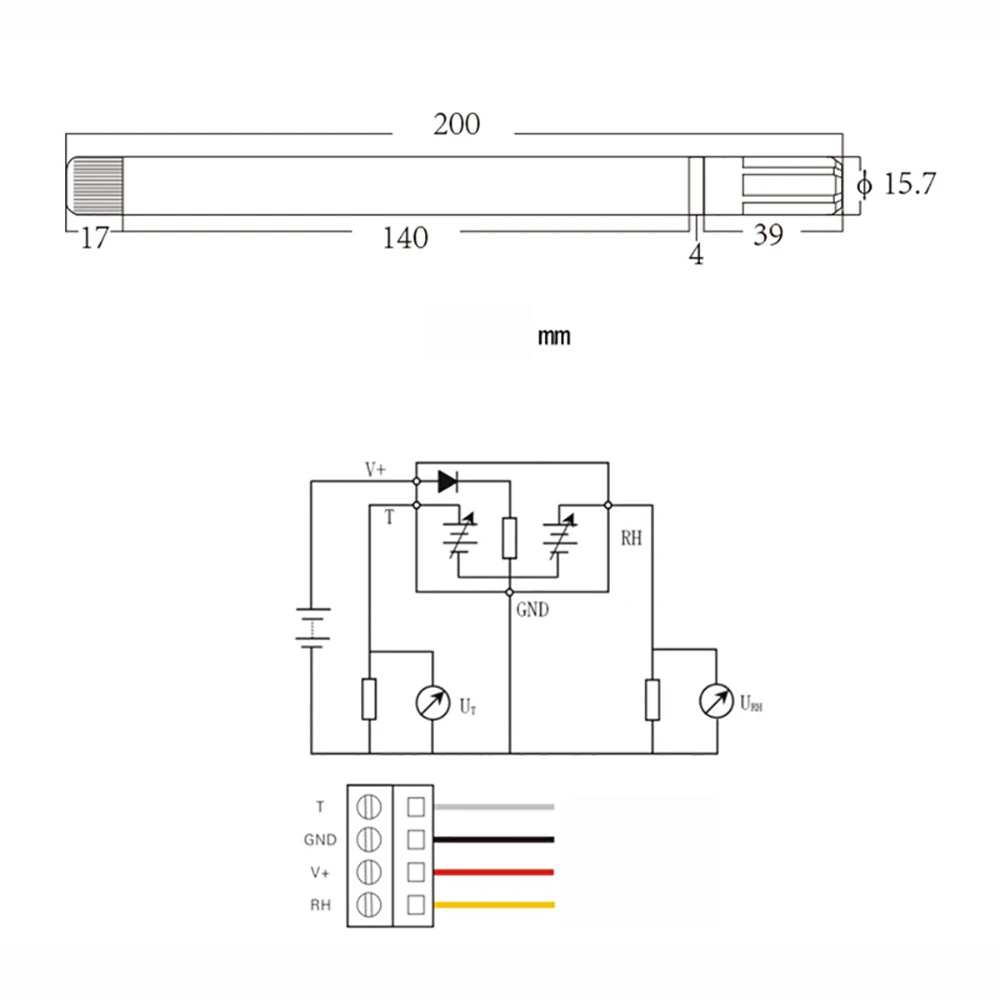 FG6010 Metal Temperature And Humidity Transmitter Pipeline Explosion-Proof High-Precision Adjustable Sensor T&H Probe 0-10V