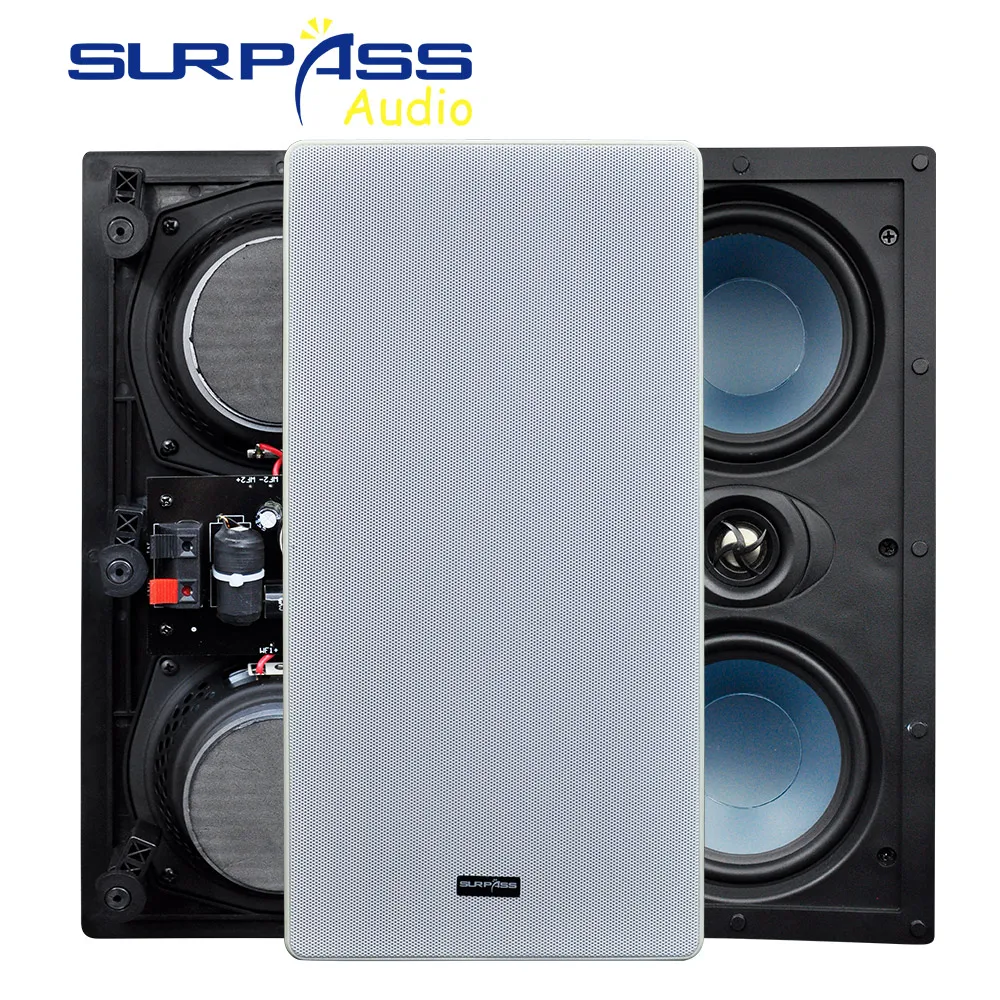 PA System Speaker Background Music 5inchx2 100W Output Power ABS Plastic Treble Subwoofer Rectangular Embedded Ceiling Speaker